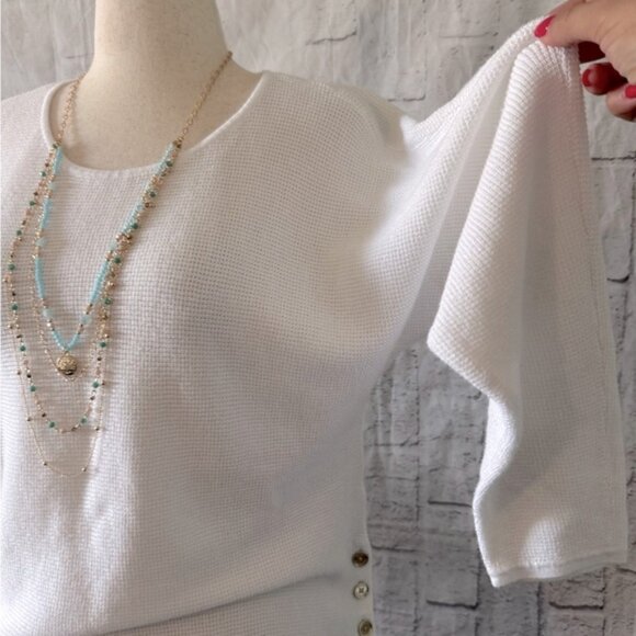 Michael Kors White Long Sleeve Batwing Knit Tunic, in Women’s Size XL - Picture 10 of 14